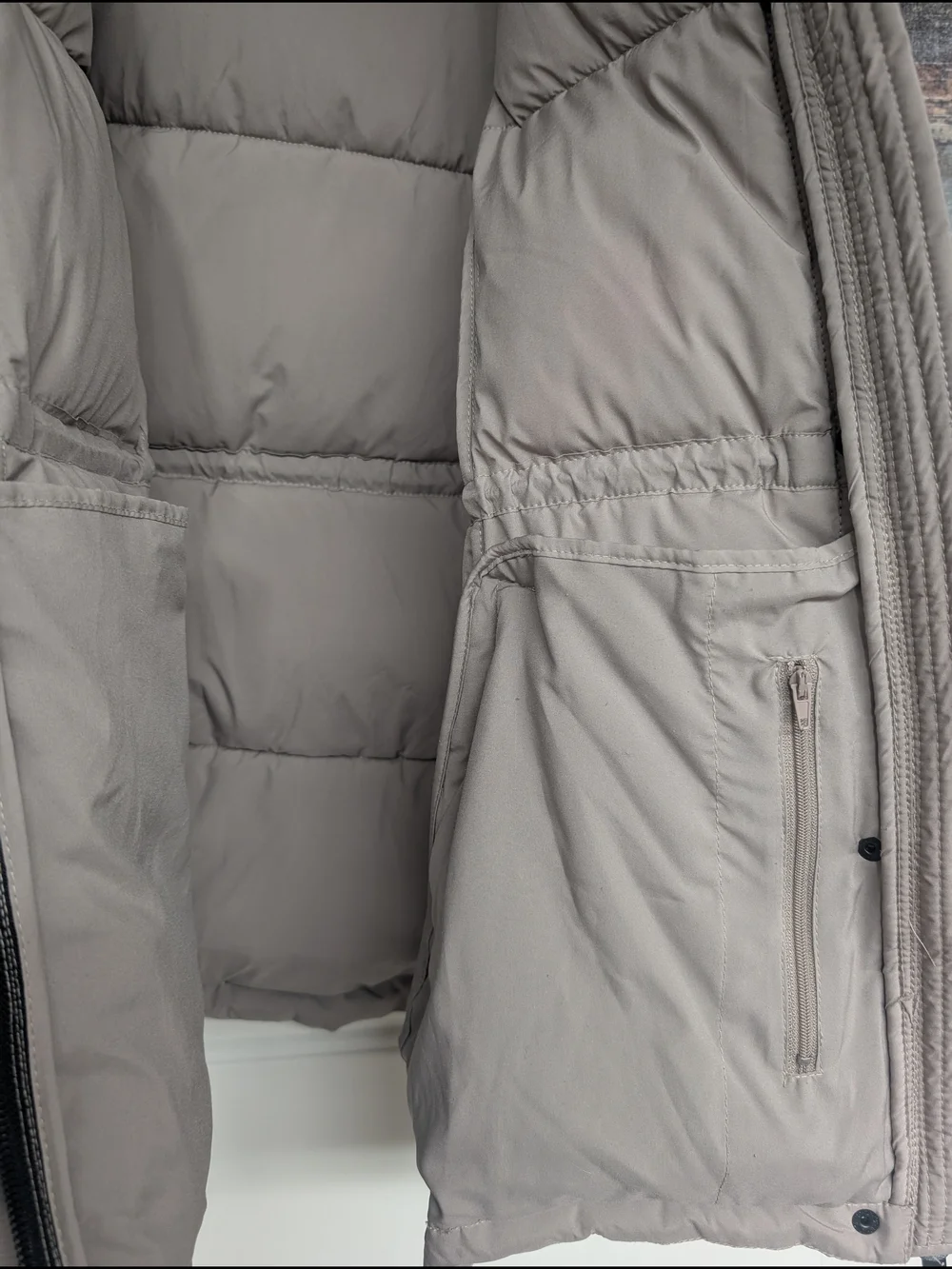 Dkny taupe hooded